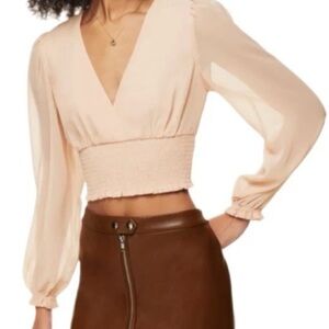 Aritzia Wilfred Elegant peach V-Neck Blouse